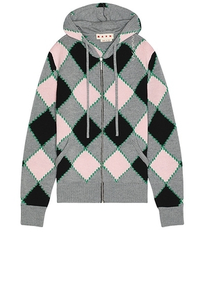 Marni Diamond Knit Cardigan in Neutral Grey - Grey. Size 46 (also in ).