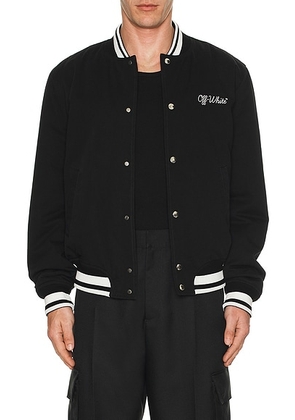 OFF-WHITE Souvenir Varsity Jacket in Black & White - Black. Size 48 (also in ).