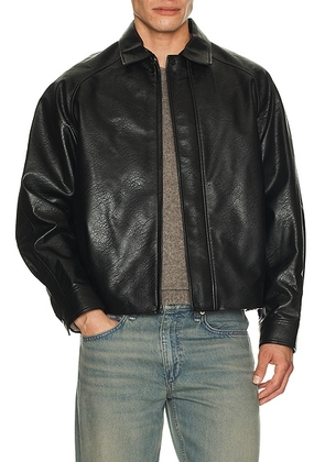 Le17Septembre Faux Leather Jacket in Black - Black. Size 50 (also in ).