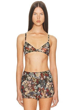 KHAITE Talita Bra Top in Black Multi - Black. Size 4 (also in ).