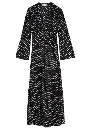 Rixo Lynne Polka dot Woven Midi Dress - Black - 6 (UK6 /xs)