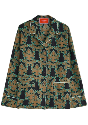 LA Double J Pajama Printed Silk-satin Shirt - Multicoloured - L (UK14 / L)