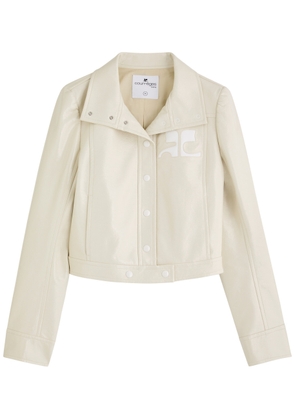 Courrèges Reedition Crinkled Vinyl Jacket - Off White - 38 (UK10 / S)