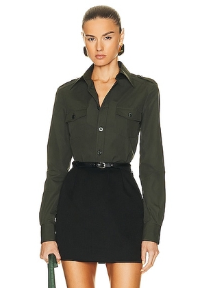 Saint Laurent Utility Shirt in Khaki - Olive. Size 34 (also in ).