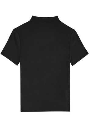 Paige Blanche Ribbed Stretch-jersey T-shirt - Black - XS (UK6 / XS)