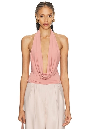 Mimchik Nico Cowl Halter Top in Dusty Rose - Rose. Size 2 (also in 4, 6, 8).