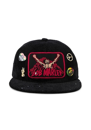 Madeworn Bob Marley Hat in Black - Black. Size all.