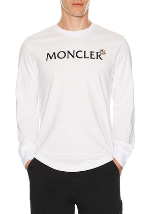 Moncler Long Sleeve T-Shirt in Brilliant White - White. Size M (also in XL/1X, XXL/2X).