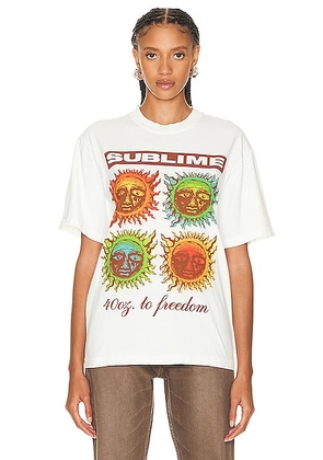 SIXTHREESEVEN Sublime Sun Grid T-shirt in Creme - Cream. Size L (also in M, S, XL, XS).