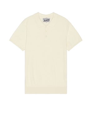 Schott Basket Weave Polo in Off White - White. Size S (also in ).