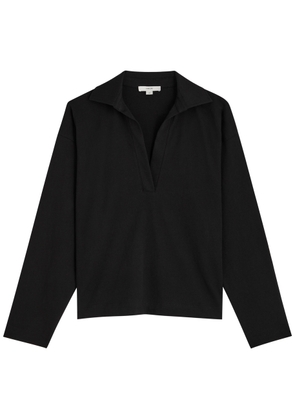 Vince Easy Cotton Polo top - Black - S (UK8-10 / S)
