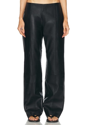 St. Agni Leather Pant in Black - Black. Size L (also in ).