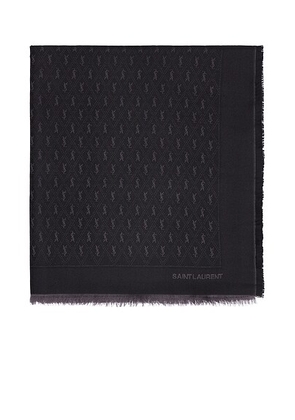 Saint Laurent Monogram Scarf in Black & Dark Grey - Black. Size all.