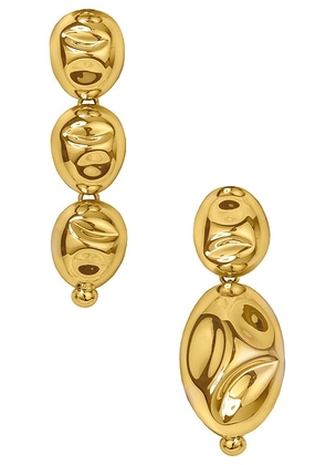 SORDO Puerto Asymmetric Earrings in Gold Plated - Metallic Gold. Size all.