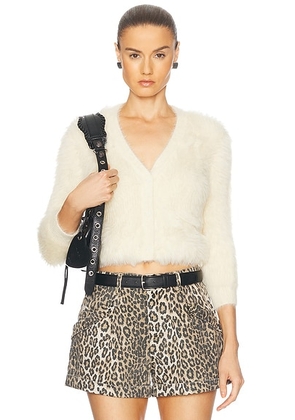 R13 Balloon Cardigan in Cream - Cream. Size S (also in ).