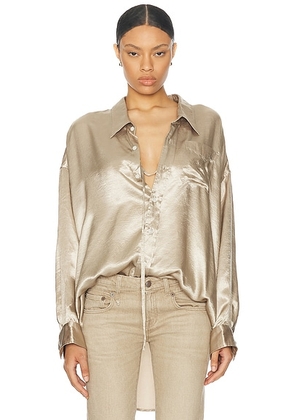 R13 Drop Neck Top in Beige - Beige. Size S (also in ).