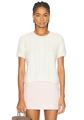 SABLYN Heron Shrunken Crewneck Tee in Gardenia - Cream. Size M (also in ).