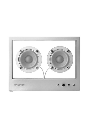 Transparent Small Speaker in Metal - Metallic Silver. Size all.