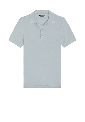 TOM FORD Short Sleeve Polo in Arctic Blue - Blue. Size 50 (also in ).