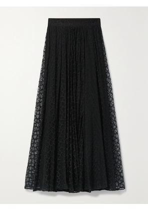 AKRIS - Embroidered Tulle Midi Skirt - Black - US2,US4,US6,US8,US10,US12