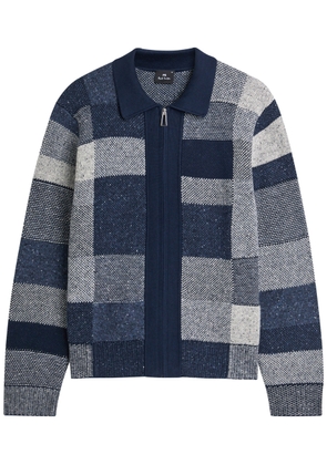 PS Paul Smith Patchwork Knit Cardigan - Blue - S