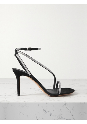 Isabel Marant - Atria Crystal-embellished Suede Sandals - Black - FR36,FR37,FR38,FR39,FR40,FR41
