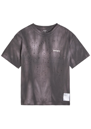 Satisfy Mothtech Distressed Cotton T-shirt - Purple - L