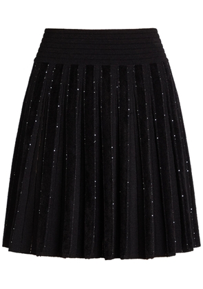 Balmain Sequin-embellished Stretch-knit Mini Skirt - Black And Silver - 34 (UK6 / XS)