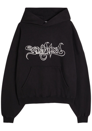 Saint Mxxxxxx Embroidered Hooded Cotton Sweatshirt - Black - Xxl