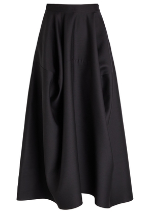 Heirlome Emilia Draped Wool-blend Midi Skirt - Black - 6 (UK10 / S)