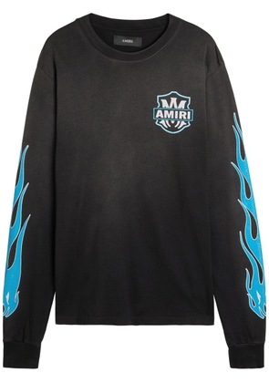 Amiri Eagle Flames Printed Cotton top - Black - L