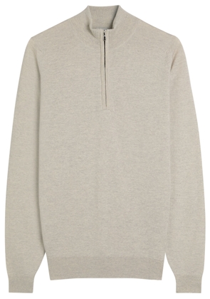 John Smedley Tapton Half-zip Merino Wool Jumper - Beige - L