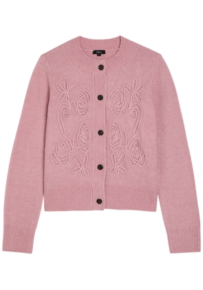 Rails Coralee Floral-embroidery Knit Cardigan - Pink - L (UK14 / L)