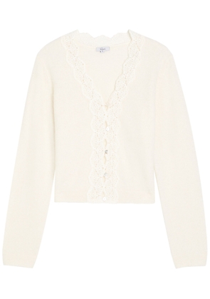 Rails Mer Lace-trim Alpaca-blend Cardigan - Ivory - S (UK8-10 / S)