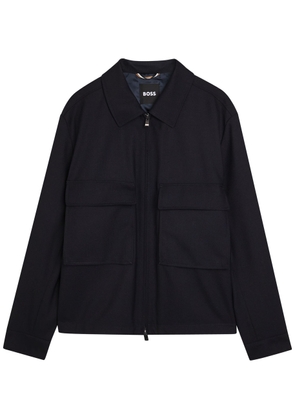 Boss Wool Overshirt - Navy - 46 (UK36 / S)