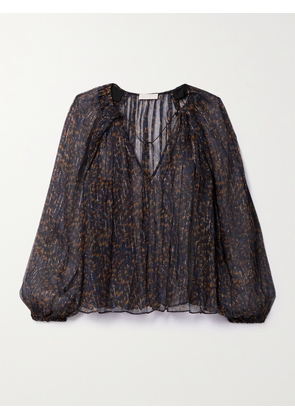 Ulla Johnson - Pauline Printed Metallic Silk-blend Chiffon Blouse - Multi - US00,US0,US2,US4,US6,US8,US10,US12,US14,US16