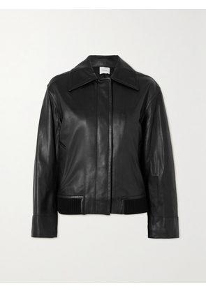 VINCE - Leather Bomber Jacket - Black - x small,small,medium,large,x large