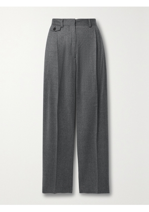 Purdey - Pleated Wool Tapered Pants - Gray - UK 6,UK 8,UK 10,UK 12,UK 14,UK 16