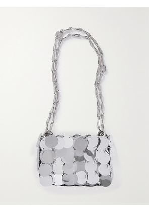 RABANNE - Sparkle Nano Paillette-embellished Metallic Faux Leather Shoulder Bag - Silver - One size
