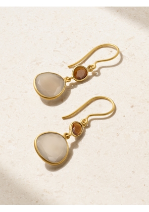 Pippa Small - 18-karat Gold, Moonstone And Tiger's Eye Earrings - One size