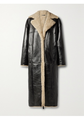 REMAIN BIRGER CHRISTENSEN - Gimma Paneled Shearling Coat - Black - DK34,DK36,DK38,DK40,DK42