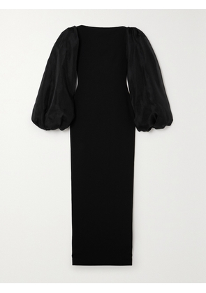 Solace London - Karla Crepe And Organza Maxi Dress - Black - UK 4,UK 6,UK 8,UK 10,UK 12,UK 14,UK 16