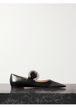 Jimmy Choo - Melva Crystal-embellished Leather Point-toe Flats - Black - IT35,IT35.5,IT36,IT36.5,IT37,IT37.5,IT38,IT38.5,IT39,IT39.5,IT40,IT40.5,IT41,IT41.5,IT42