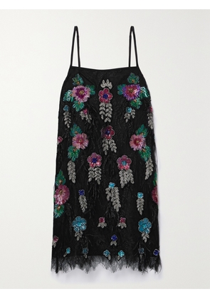 Sea - Bethany Feather-trimmed Embellished Lace Mini Dress - Multi - xx small,x small,small,medium,large,x large