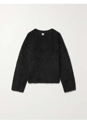 TOTEME - Brushed Alpaca-blend Sweater - Black - xx small,x small,small,medium,large,x large