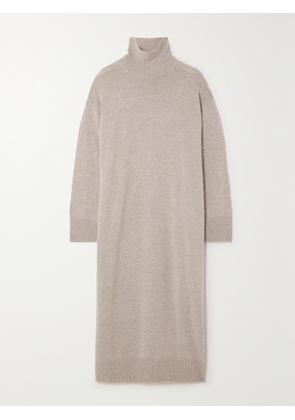 Le Kasha - Tsalgar Organic Cashmere Turtleneck Maxi Dress - Brown - One size