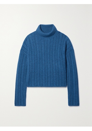 Altuzarra - Terence Herringbone Cashmere Turtleneck Sweater - Blue - x small,small,medium,large,x large