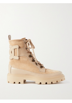 Tod's - Kate Leather-trimmed Suede Ankle Boots - Neutrals - IT34,IT35,IT36,IT36.5,IT37,IT37.5,IT38,IT38.5,IT39,IT39.5,IT40,IT40.5,IT41,IT42