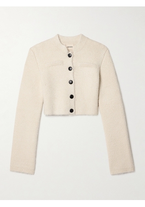 KHAITE - Ello Brushed Silk And Cashmere-blend Cardigan - Cream - x small,small,medium,large