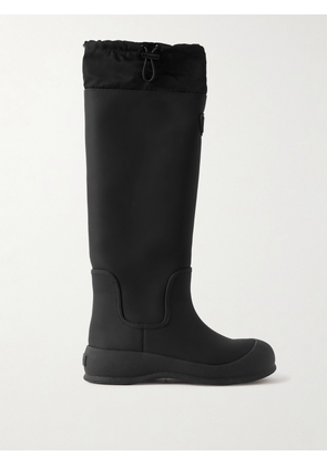 BALLY - Clover Twill-trimmed Coated-leather Knee Boots - Black - IT35,IT36,IT37,IT38,IT39,IT40,IT41,IT42